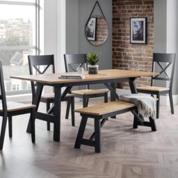 Julian Bowen Hockley Dining Table, Black/Oak