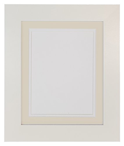 Metro White Photo Picture Poster Frame with Ivory on White Double Mount 40 x 30 for Image Size 36 x 24 inch