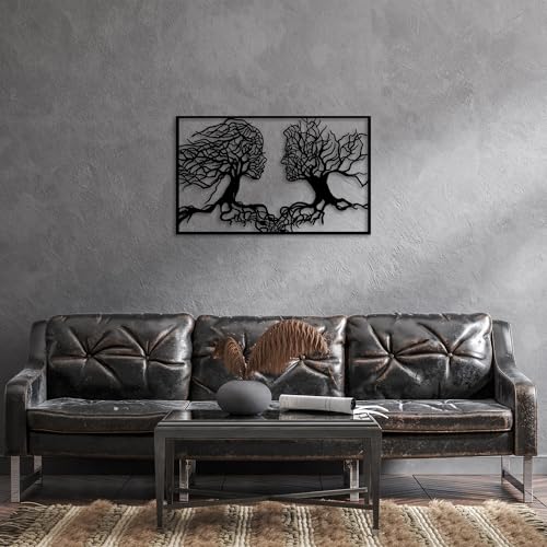 Stylish Black Decorative Metal Wall Accessory, 58 x 95 cm, 100% Metal, 1.5 mm Thickness, Perfect for Modern Home Decor & Unique Wall Art