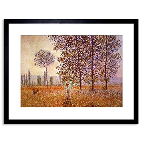 Wee Blue Coo PAINTING MONET SUNLIGHT EFFECT POPLARS FRAMED PICTURE ART PRINT F97X9152