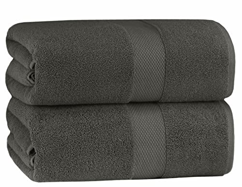 COTTON CRAFT Luxury Hotel Bath Sheet - 2 Pack Oversized 100% Cotton Towels - Extra Large 40 x 80 inches - Premium 2 Ply Ringspun Cotton Heavyweight 700 GSM Spa Soft Absorbent Grey Towel Sheets