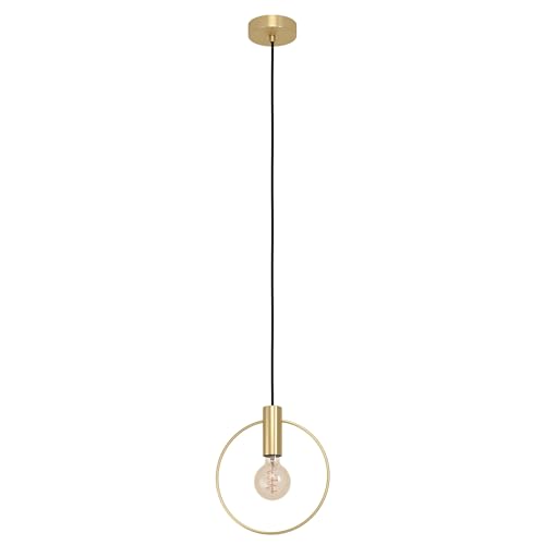 Eglo Pendant Lighting Manizales, Elegant and Minimalist Ceiling Light Fitting Made of Brass, Metal Hanging lamp for Dining and Living Room, E27 Socket