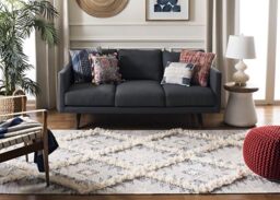 Safavieh Moroccan Inspired Indoor Hand Knotted Rectangle Area Rug, Kenya Collection, KNY455, in Silver / Ivory, 183 X 274 cm for Living Room, Bedroom or Any Indoor Space