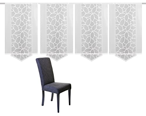 Home Fashion 094630 0101 125x57 Panel Curtain Jacquard Fabric Set, White, 57 x 57 cm