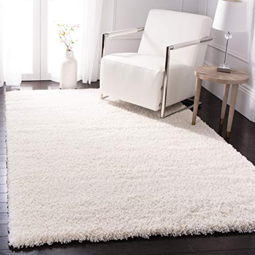 Safavieh Shag Rug for Living Room, Dining Room, Bedroom - Fontana Shag Collection, Short Pile, in Ivory, 122 X 183 cm