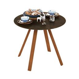 Furinno REDANG Outdoor 4-Leg Round Smart Top Table, Black Walnut