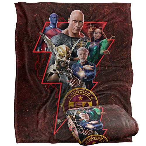 BLACK ADAM Blanket, 152 x 127 cm Character Bolt Silky Touch Super Soft Throw Blanket