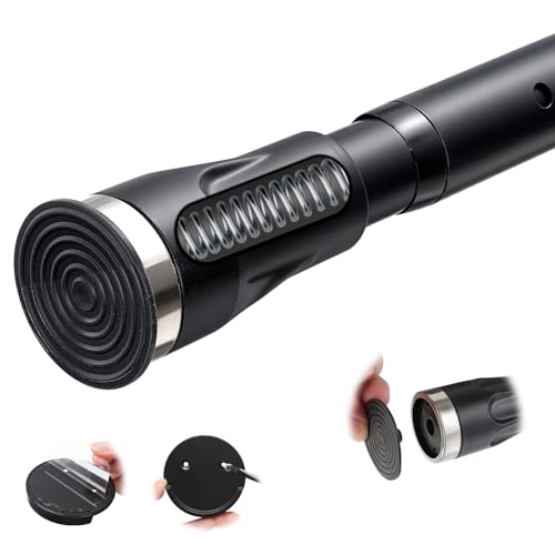 Tension Curtain Rod, 48 to 84 inch Adjustable Heavy Duty black shower curtain rod for bathroom Closet Windows