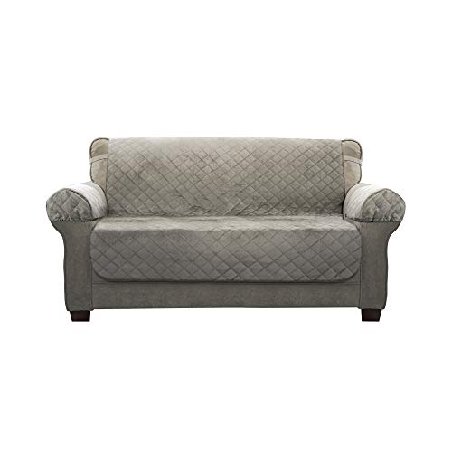 Zenna Home, Grey Protector: Waterproof Plush Loveseat Furniture Cover
