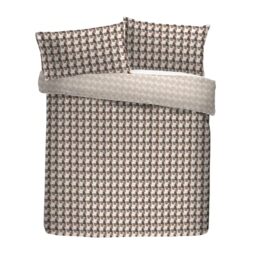 Appletree Hygge Duvet Cover Set, 100% Cotton, Single 140x200cm, Brown/Bracken, Geometric Pattern, 68 Pick Thread Count