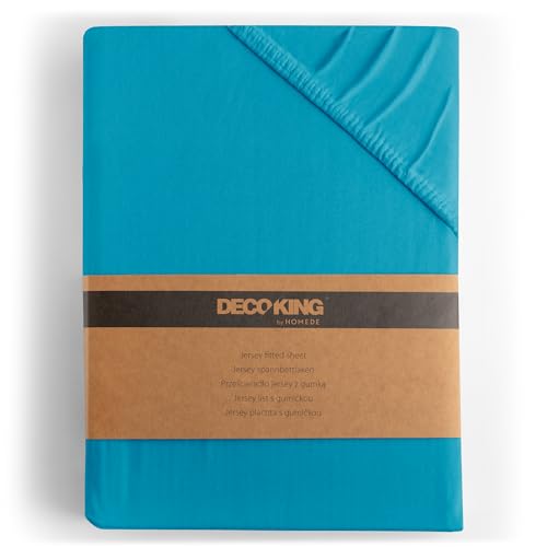 DecoKing Fitted Sheet Single 100% Combed Cotton Soft Jersey Bed Sheet 80x200-90x200 cm Zyan Amber