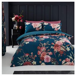 GC GAVENO CAVAILIA Duvet Cover King Size, Easy Care Poly Cotton Bedding Set, Reversible Bed Covers, Teal, 701521