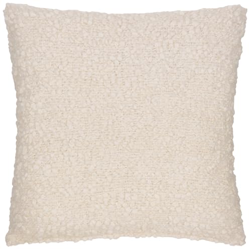 Yard Furn Ulsmere Bouclé Polyester Filled Cushion - Wool Blend Textured Cushion (Ecru - 45 x 45cm)