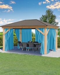 Outdoor Curtains for Patio Waterproof Rod Pocket 4 Pcs 54x84 Inch Teal - Weatherproof Privacy Screens, Built-In Top Slots, Multipack Shading Ideal For Porch, Gazebo, Backyard Or Balcony