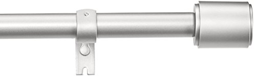 Amazon Basics Extendable Window Curtain Pole with Cap Finials, 19 mm Diameter, 91 to 183 cm, Nickel