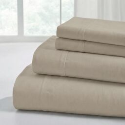 Modern Threads Soft Microfiber Solid Sheets - Luxurious Microfiber Bed Sheets - Includes Flat Sheet, Fitted Sheet with Deep Pockets, & Pillowcases Khaki Twin