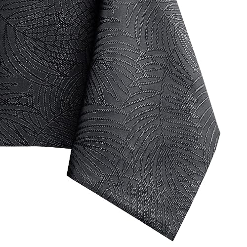 AmeliaHome Lotus Effect Water-Repellent Polyester Tablecloth Tablecloths Table Cover Waterproof Gaia 110 x 110 cm Anthracite