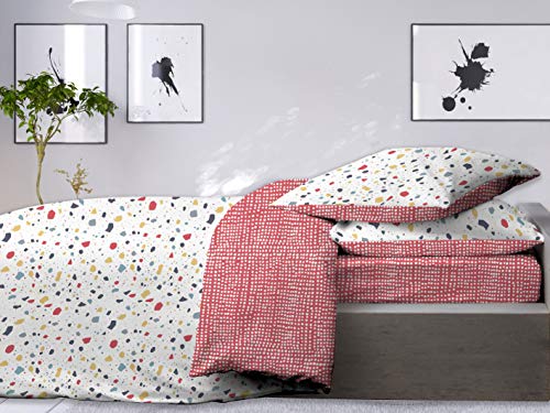 CALITEX 3-Piece Bedding Set 260 x 240 cm Terrazzo, 100% Cotton, Multi-Colour, 260 x 240 cm