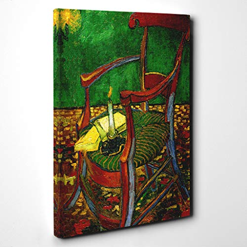Vincent Van Gogh Gauguins Chair Canvas Print - Gallery Wrapped 30mm Frame Wall Art - 30x20 inches - Ready to Hang - Modern Picture - Living Room Bedroom Lounge Office