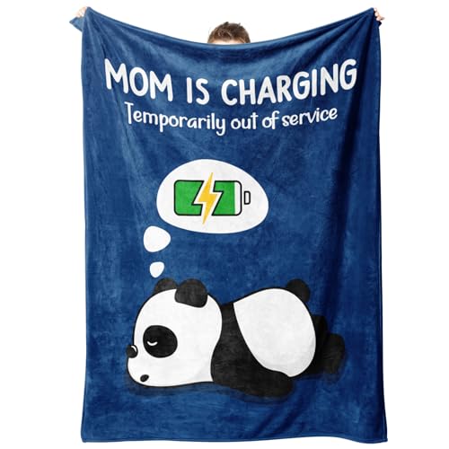 Craftique Mother's Day/Birthday Gifts for Mom- Funny Soft Mom is Charging Blanket- New Moms Gifts for Women, Practical Blanket Throw for Napping Travel, 60?????50???