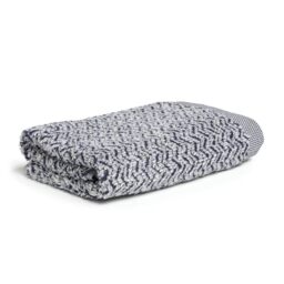 Möve Brooklyn Herringbone Hand Towel 50 x 100 cm 85% Cotton / 10% Viscose / 5% Linen Natural/Deep Sea