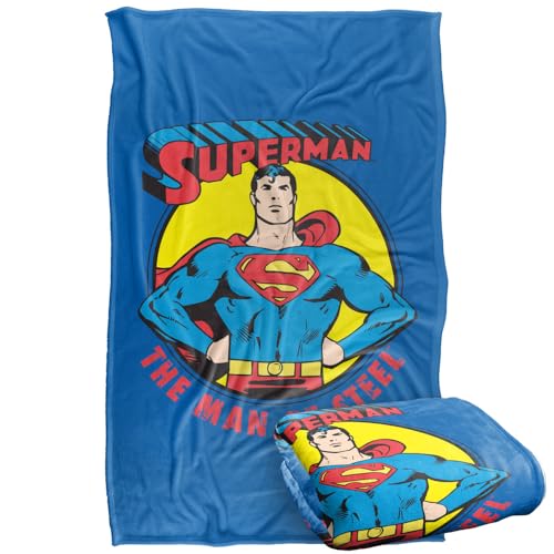 "LOGOVISION Kids Superman The Man of Steel Silky Touch Super Soft Throw Blanket 36""x58"""