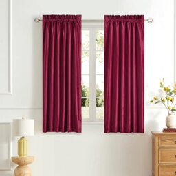Ruby Red Velvet Curtains 63 inches for Living Room Luxury Room Darkening Noice Reducing Curtain Elegant Bedroom Thermal Insulated Crimson Modern Heavy Soundproof Rod Pocket Window Drapes 2 Panels