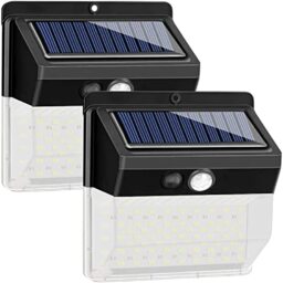 CUQOO 136 LED Motion Sensor Solar Security Lights with 3 Modes – IP65 Waterproof Motion Sensor Lights Outdoor - 270° Wide Angle Sensor Range - Super Bright Wall Light - Light for Deck Fence Front Door