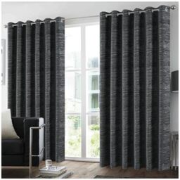 GC GAVENO CAVAILIA Blackout Curtains for Bedroom - 100% Polyester Super Soft Jacquard Curtains Eyelet 90x90 inch - 2 Panels for Window, Thermal Insulated Curtain & Drapes for Living Room - Charcoal