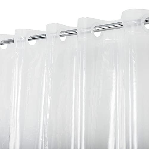 ABLUEN Clear Plastic Shower Curtain, 71 x 74, Waterproof, No Hooks Needed, Heavy Duty PEVA, Clear