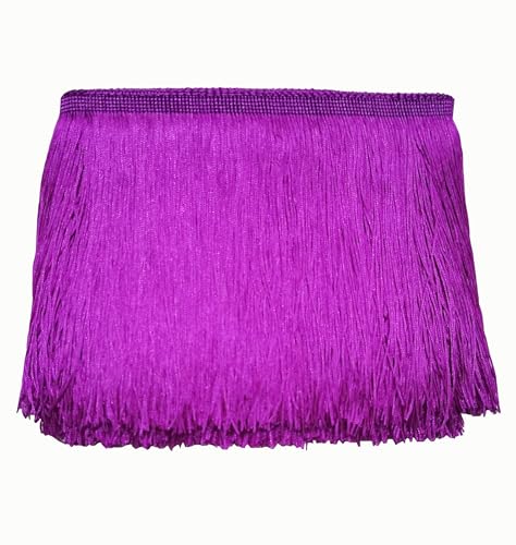 "Lauthen.S 10 Yards of 6"" Chainette Fringe Trim Tassel Sewing Trim for DIY Craft Latin Dress Lamp Shade Decoration Fuschia"