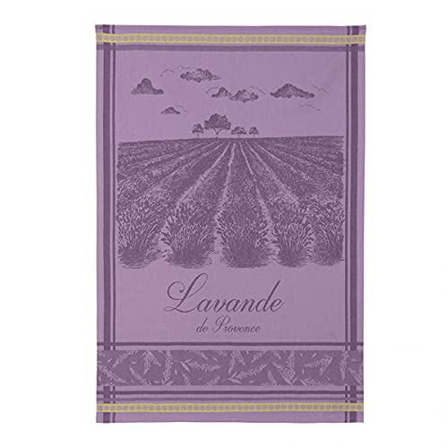 "Coucke French Cotton Jacquard Towel Lavender Fields 20"" x 30"" Lavender 100% Cotton"