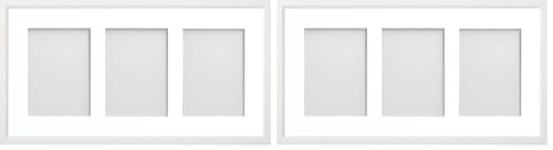 Frame Company Drayton Multi Aperture Photo Frame, White, 20x10 for 7x5 inch (x3) (Pack of 2)