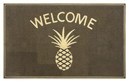 Hanse Home Rubber Doormat for Indoor and Outdoor Use, 45 x 75 cm, Doormat, Outdoor Dirt Trapper Mat, Welcome, Pineapple Design, Weatherproof, Non-Slip for Entrance Area and Outdoor Use - Black, Gold
