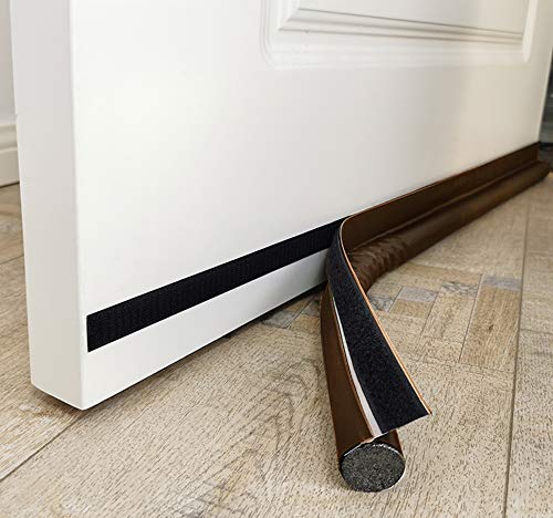 "MAXTID Door Draft Stoppers 36"" Adjustable Door Bottom Seal Strip Stopper Weather Stripping for Exterior/Interior Doors Brown"