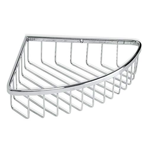 TATAY Bathroom Corner Shelf Brass - Includes Screws - Supports 5 kg - Compatible with No-Drill System (Quick Fix) - Moisture Resistant - Modern - Easy Drainage - 20 x 5 x 20 cm - Krom Model