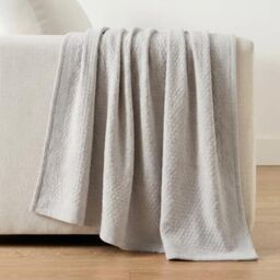 Nautica Baird Cotton Blanket, Grey, Twin