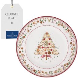 Villeroy & Boch Winter Bakery Delight Decorative Premium Porcelain Serving Plate, Red/Multi-Colour, 32 cm