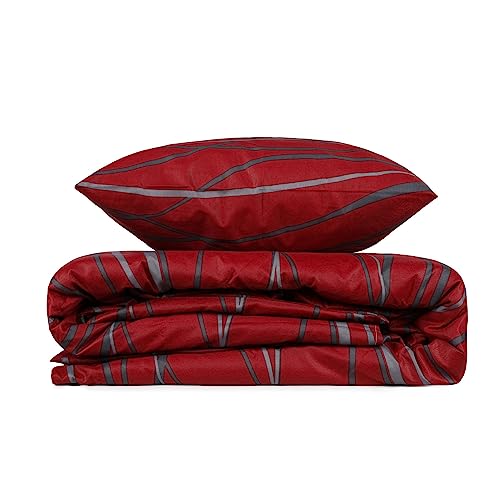WELL HOME MOBILIARIO & DECORACIÓN Duvet Cover Set + 2 Pillowcases 240x220 Claret Red Anthracite