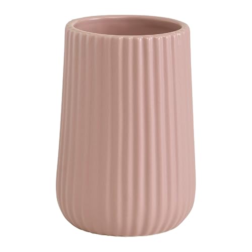 Gedy Marika Toothbrush Holder, Ceramic, Pink, 8 x 8 x 11.6 cm