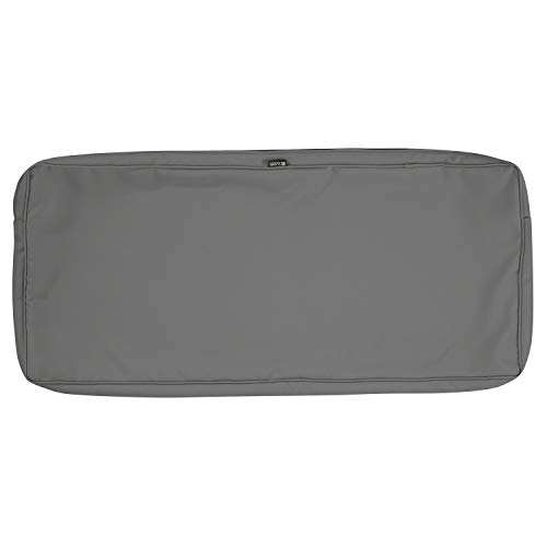 Classic Accessories Montlake Water-Resistant 54 x 18 x 3 Inch Outdoor Bench/Settee Cushion Slip Cover, Patio Furniture Swing Cushion Cover, Light Charcoal Grey, Patio Furniture Cushion Covers