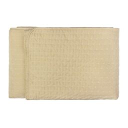Paoletti Henley Bedspread – Luxury Cross Stitch Cotton Blend Quilted Throw (Champagne - 235x235cm)