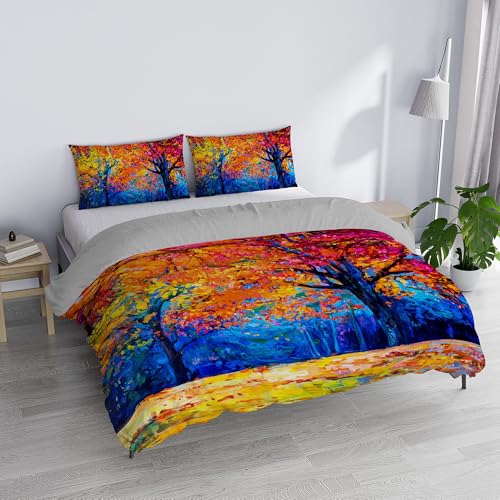 SD47 Double Duvet Cover Set, 100% Cotton, Made in Italy, 250 x 200 cm with Double Flap 50 cm + 2 Pillowcases 50 x 80 cm with Internal Flap, Digital Print