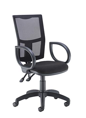 Office Hippo Mesh Back Desk Chair, Ergonomic Home & Office Chair With Height Adjustable Seat, Fixed Arms & Lumbar Support For Extra Comfort, Computer Chair For Daily Use - Black