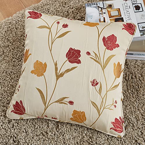 Curtina - Juliette - Cushion Cover - 43 x 43cm in Natural & Red