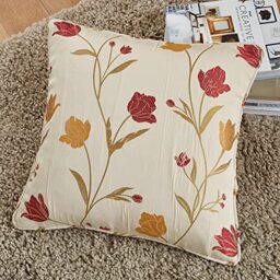 Curtina - Juliette - Cushion Cover - 43 x 43cm in Natural & Red