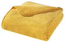WOHNWOHL Living wohl WODE0 01.2 Blanket, Cotton Blend, Yellow, 200 x 150 cm