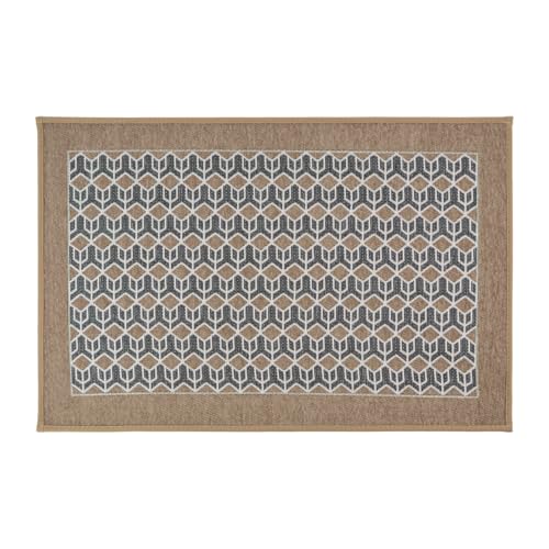 JVL Allure Machine Washable Entrance Doormat, 50x75cm - Beige
