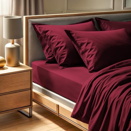 Premium Ranforce Double XL Fitted Sheet (140 x 200 + 30 cm) in Dusty Rose - 100% Cotton, 155 Thread Count - Machine Washable at 30°C, Soft & Durable
