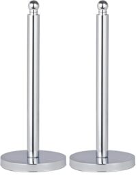 WENKO Spare Toilet Roll Holder Viterbo - Freestanding Chrome Metal Holder for 3 Toilet Rolls, Pack of 2 (Silver, 14 x 35 cm)